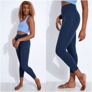 GIRLFRIEND COLLECTIVE High-Rise Compression 7/8 Leggings In Navy Blue